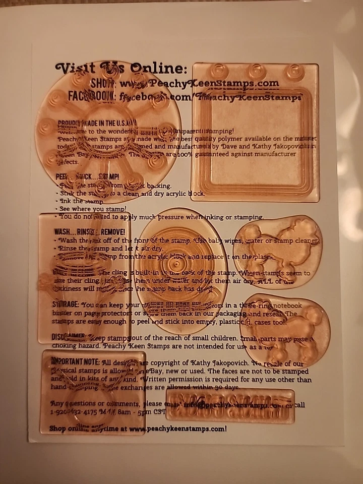 ***!!!SÚPER LINDO!!!*** Lote de estampillas Peachy Keen, estampillas transparentes nuevas, ¡nunca usadas!! Foto 4 de 4