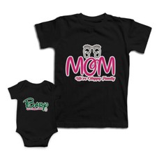 Mom and Baby Matching Outfits Mom We Are Happy Family Baby Foot Pacifier Cotton