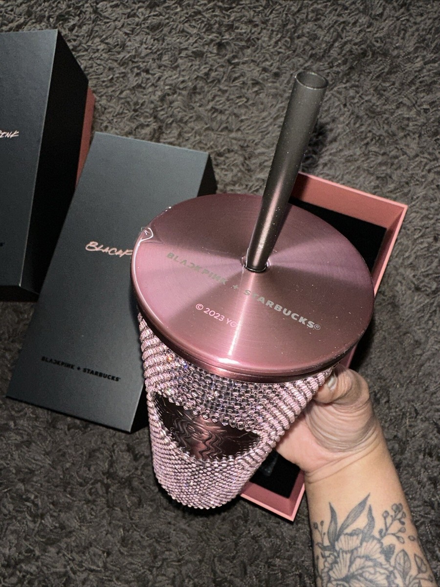2023 Starbucks x Blackpink Rhinestone Bling Rose Gold Tumbler