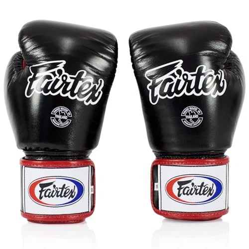 Guantes de Boxeo Fairtex 16 OZ Negro Blanco Rojo Duradero Muay Thai Equipo para Entrenamiento Foto 2 de 4