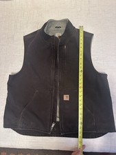 Carhartt Men's XL Black Full Zip Sherpa Lined Work Vest w/ Pockets