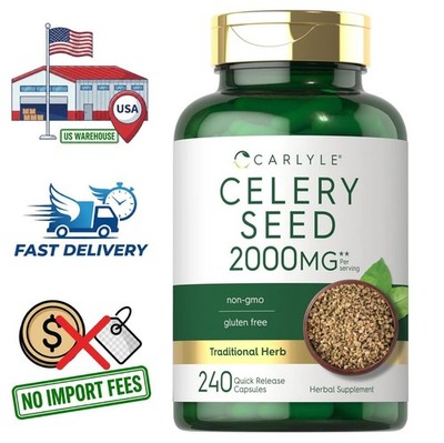 Celery Seed/Apium Graveolens Extract | 2000 mg | 240 Capsules | Herb Supplement