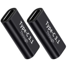 2 PCS USB C Female Female Adapter Fast Charge Data Transfer Extender 10Gbps