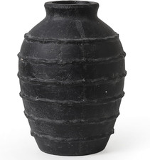 Black Terracotta Vase, Black Vases Home Decor for Centerpieces, Large Vintage Ru