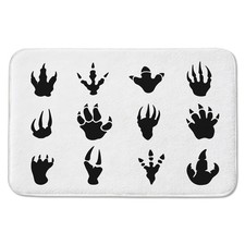 Dinosaur Footprints Collection Bathroom Rugs 24"x16" Water Absorbent Soft Non...