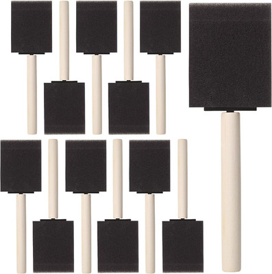 Bates- Foam Paint Brushes, 2 Inch, 16 Pack, Wooden Handle, Sponge Brushes for Pa