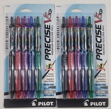 Two 5 Pack Pilot Precise V5 RT Deco Collection Retractable Ink Rolling Ball Pens