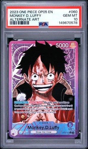 PSA 10 MONKEY D LUFFY OP05-060 ALTERNATE ART AWAKENING OF THE NEW ERA ONE PIECE