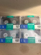 Lot of 4 Maxell UR 60 Minute Audio Cassette Tapes SEALED NEW Free Shipping