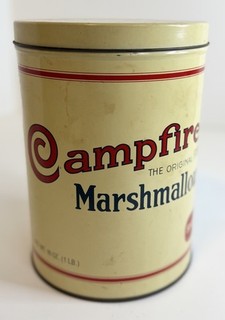 Vtg Borden Campfire Marshmallow Tin Collectible 1920s Reproduction 16oz 1lb