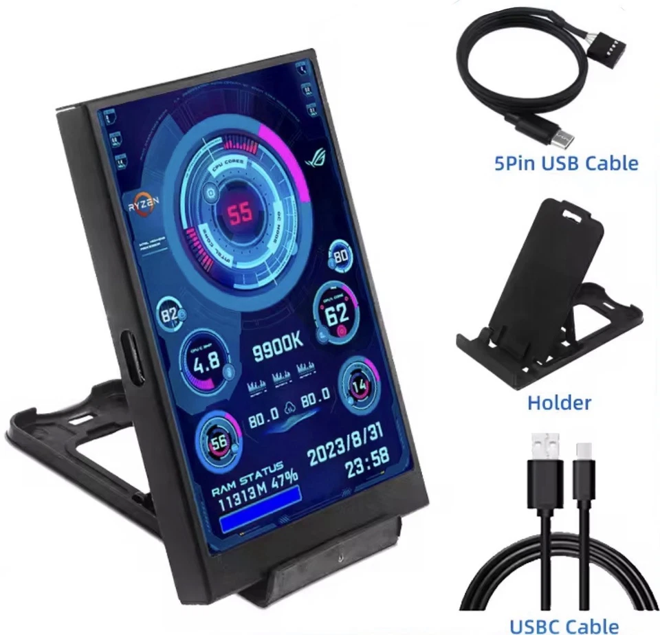 3.5” IPS TYPE-C Secondary Monitor for CPU GPU RAM HDD | USB Display | AIDA64 - Image 2 of 4