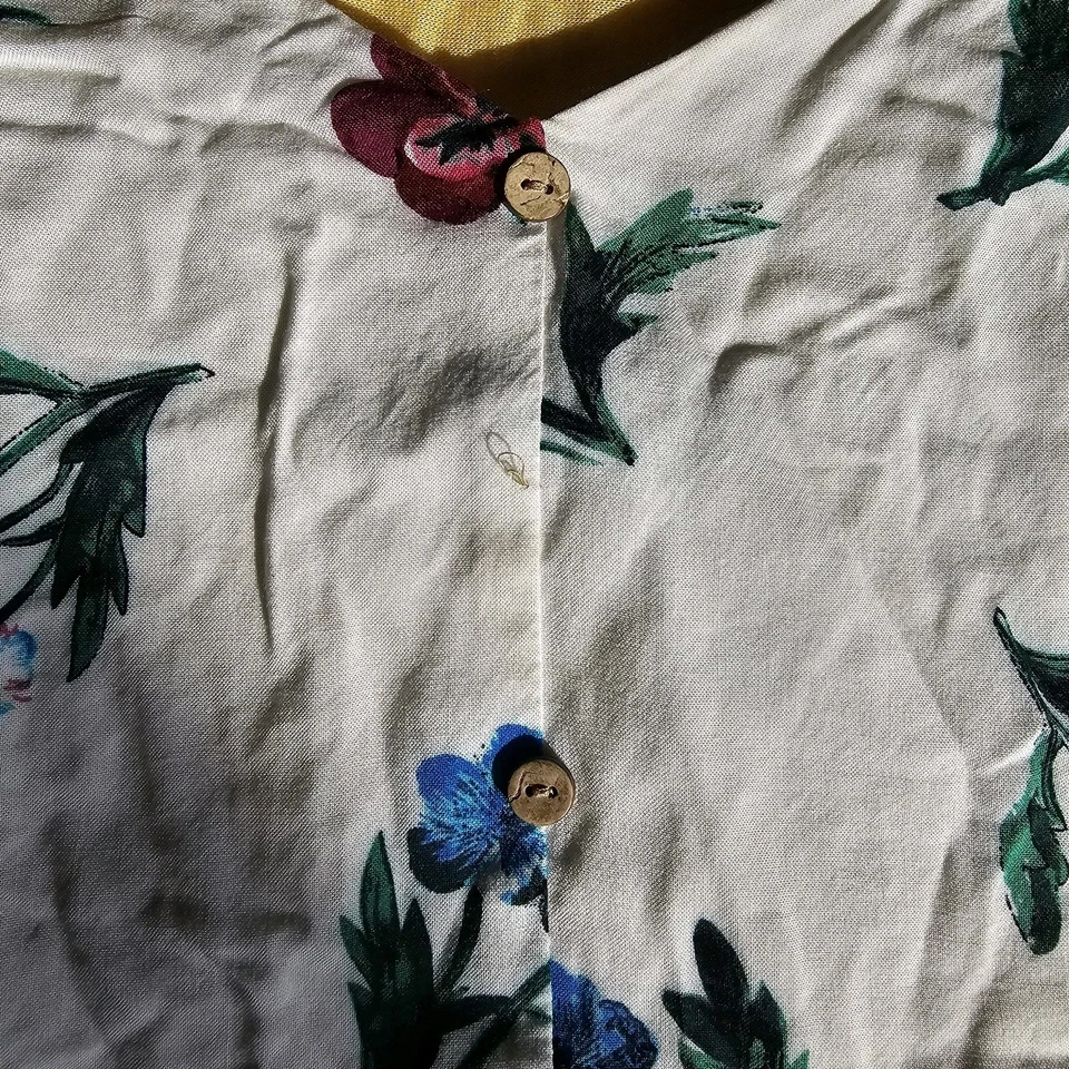 Женская Ambiance совершенно белый w/цветочный пеплум Cami Топ Sz L регулируемые ремни - Изображение 3 из 4