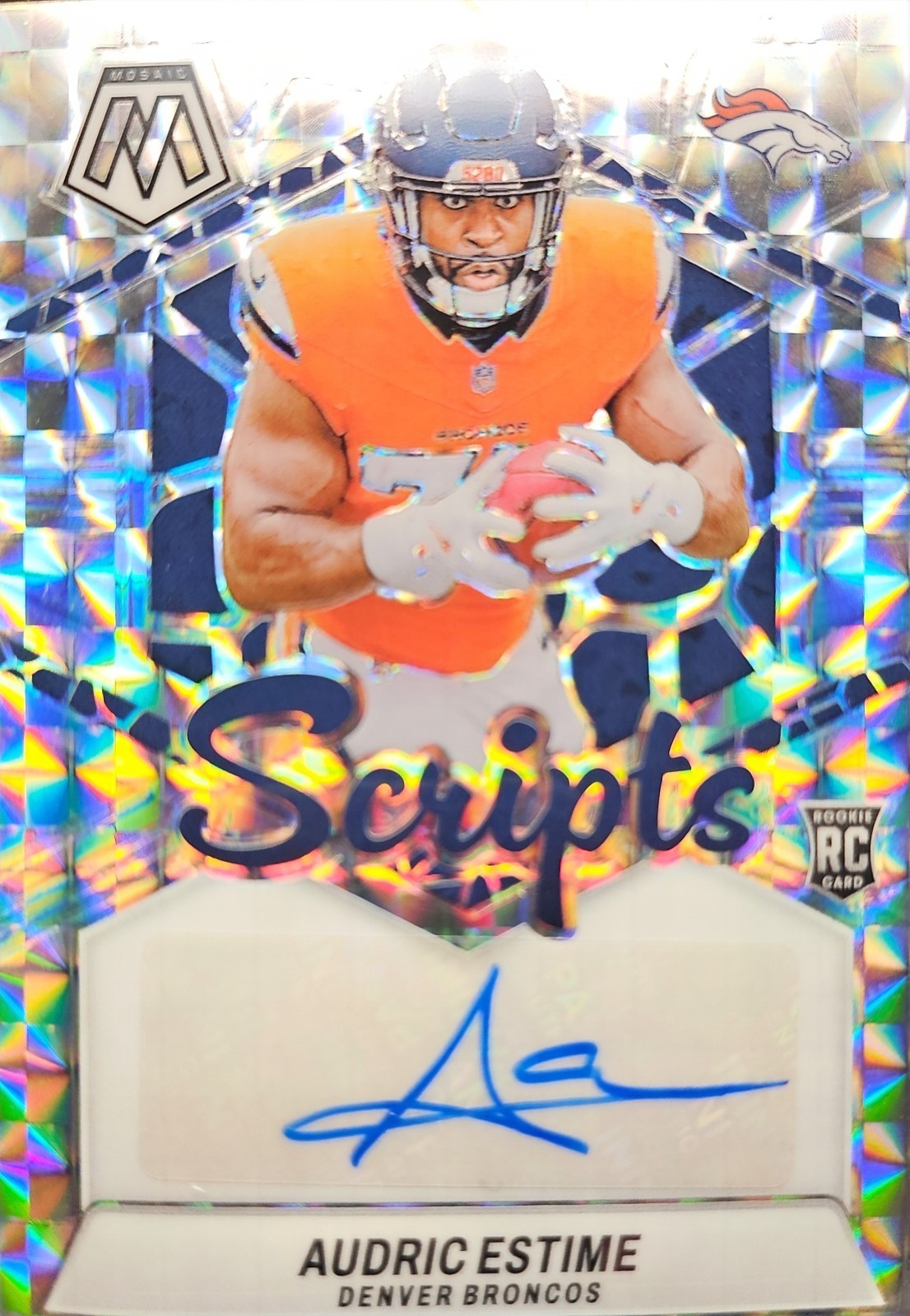 2024 Panini Mosaic - Rookie Scripts Audric Estime #RS-AEE (AU, RC)