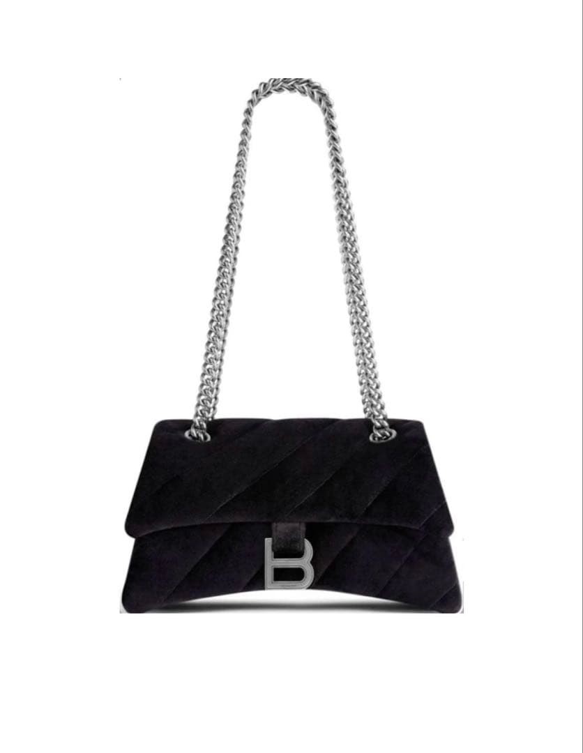 BALENCIAGA Crush Velor Chain Bag S
