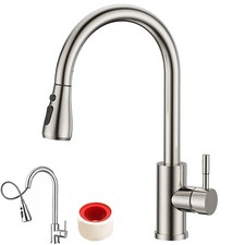360° Kitchen Sink Mixer Taps Pull Out Spout Spray Single Lever Modern Mono Tap