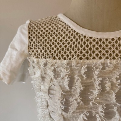 see by chloe t shirt dress See by Chloe White Textured Shift T Shirt Dress Sz S