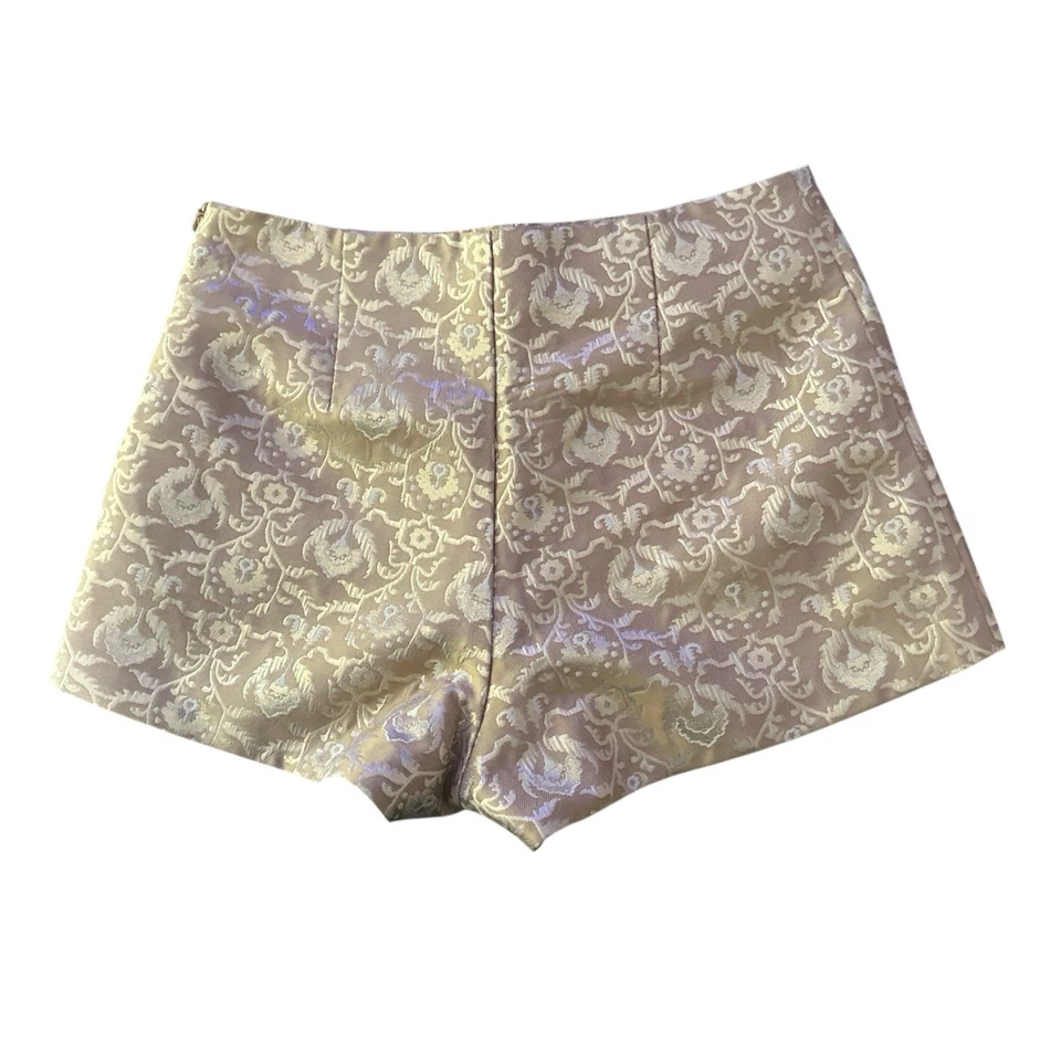 金属锦缎正装短裤 8 码高腰金色和银色米色新品 — 第 2/4 张图片