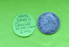 1687 Silver SHILLING 1s Coin King JAMES II 1685 - 1688 ESC1072 S3410 (6.02g)