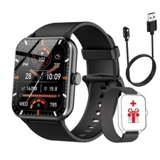 Smartwatch for Men/Women Bluetooth Compatible w/ iPhone Samsung Android Black