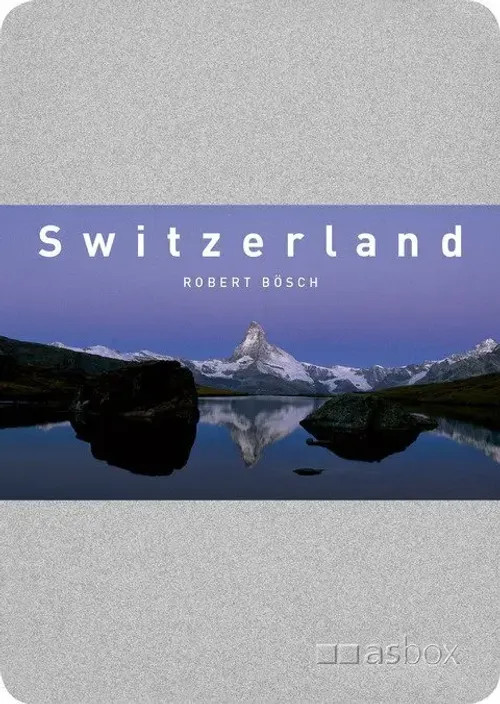 Switzerland Postkartenbox | Alu-Kartenbox mit 50 Postkarten, zweisprachig d/f