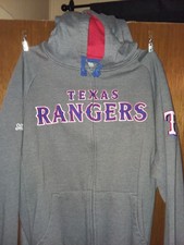 Texas Rangers MLB Full Zip Jacket Hoodie Stitches Heavy Seager DeGrom Nolan Ryan