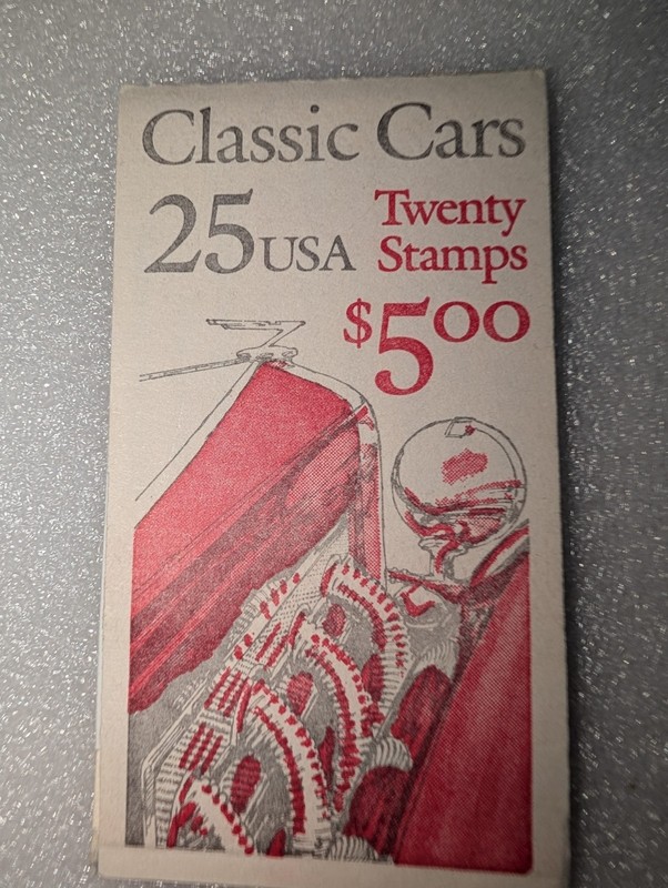 1988 US Stamps SC #BK164 25c Classic Cars Booklet of 20 Complete 