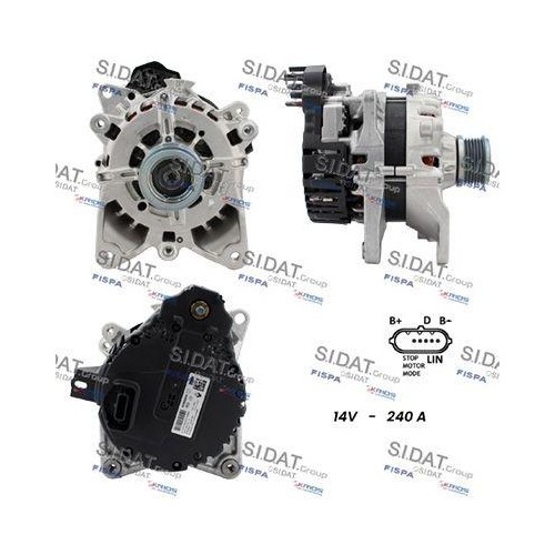 Alternateur Sidat A12VA1271 pour Renault Clio Megane Scenic | Pièce électricité auto