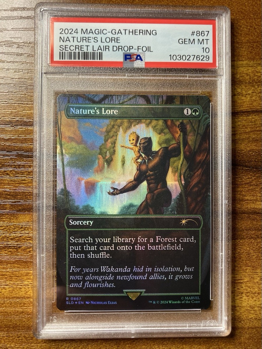 MTG✨NATURE'S LORE FOIL✨SLD X MARVEL BP PSA 10 RARE Sorcery BONUS