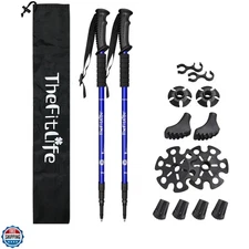Nordic Walking Trekking Poles - 2 Sticks with Anti-Shock and Quick Lock Syste...