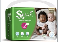 Sham Baby Diapers Super Soft and Dry Size 3 Medium 36 PCS