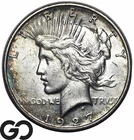 1927-D Peace Dollar, Choice AU++ Better Date Denver Issue