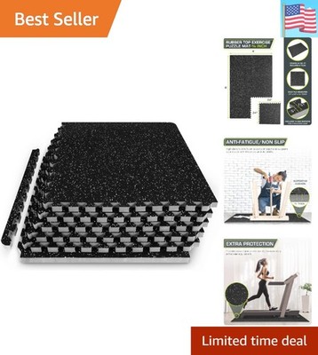 Rubber Top Exercise Puzzle Mat ½-inch or ¾-inch, EVA Foam Interlocking Tiles ...