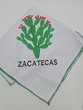 VTG Zacatecas Handmade Embroidered El Nopal Prickly Pear Cactus Handkerchief