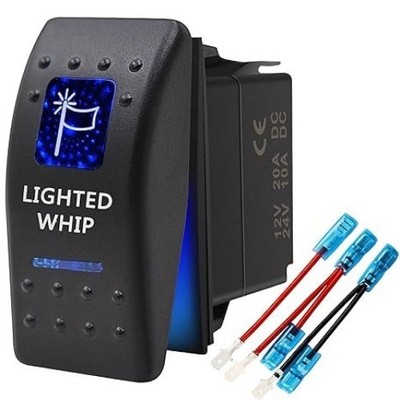 Lighted Whip Waterproof Rocker Switch Toggle - ON/Off Blue Style: Select Style
