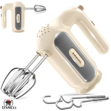Elegant Electric Hand Mixer - 5-Speed with Anti-Spill Design & Stainless Stee...
