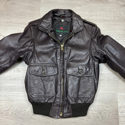 Vintage 80s Abercrombie & Fitch A-2 Military Flight Leather Jacket