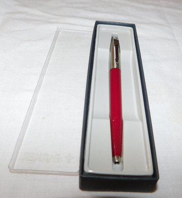 Vintage Parker Jotter Burgundy/Silver Ballpoint Pen Black M 78032