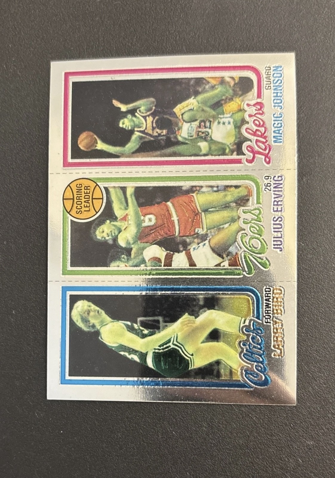 1996-97 Topps - Finest Reprints Magic Johnson, Larry Bird, Julius Erving #22