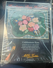 Textiles Cobblestone Rose Floral Heritage Rug Hooking 20x27 VTG Y2K, 73018, NIB