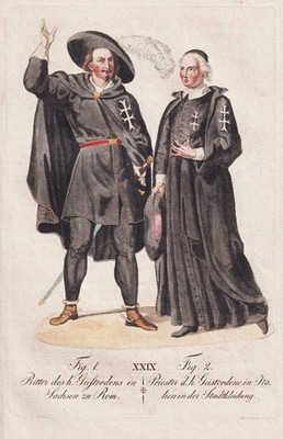 Orden vom Heiligen Geist Order of the Holy Spirit costume Tracht engraving 1821