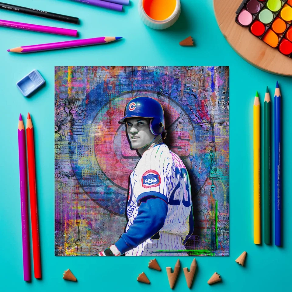 Póster Ryne Sandberg Chicago Cubs 12x18 pulgadas, impresión de arte pop Ryno Cubs envío gratuito Foto 4 de 4