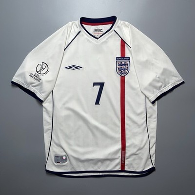 ENGLAND UMBRO 2002 WORLD CUP FOOTBALL SOCCER HOME JERSEY #7