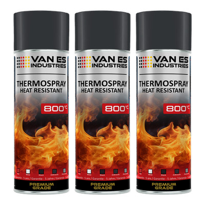 Ofenlack 800°C Anthrazit 3x 400ml CC Ofenfarbe hitzebeständiger Thermolack