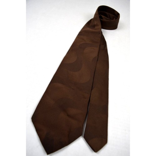 Neck Tie VTG 70s JCPenney Brown with Big Brown Swirls Poly Wide Tie 56" x 4"
