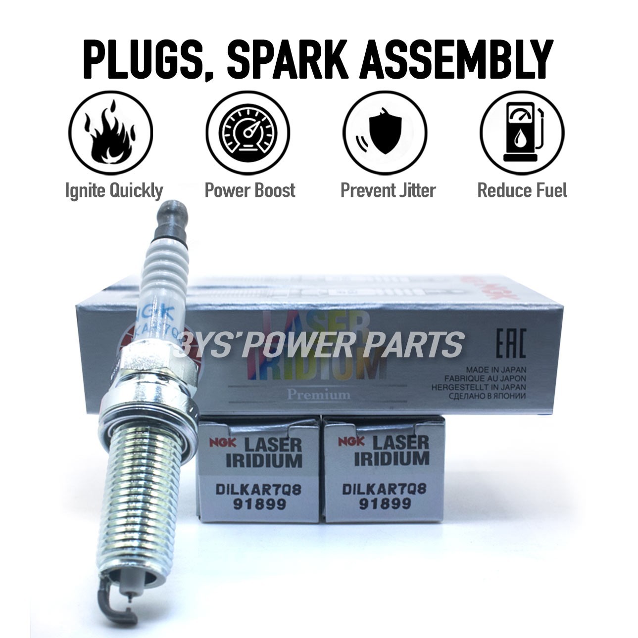 Genuine NGK 91899 DILKAR7Q8 4 Laser Iridium Spark Plugs For Subaru Crosstrek/