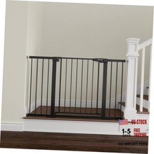 Baby Gate Extra Wide, 29.7-51'' Pressure Mounted Dog 29.7-51"W x 30"H Black