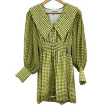 GANNI - Yellow Gray White Women's Dress