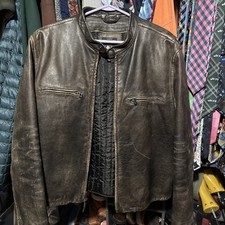 J.CREW Stockton Racer Leather Jacket Size Large