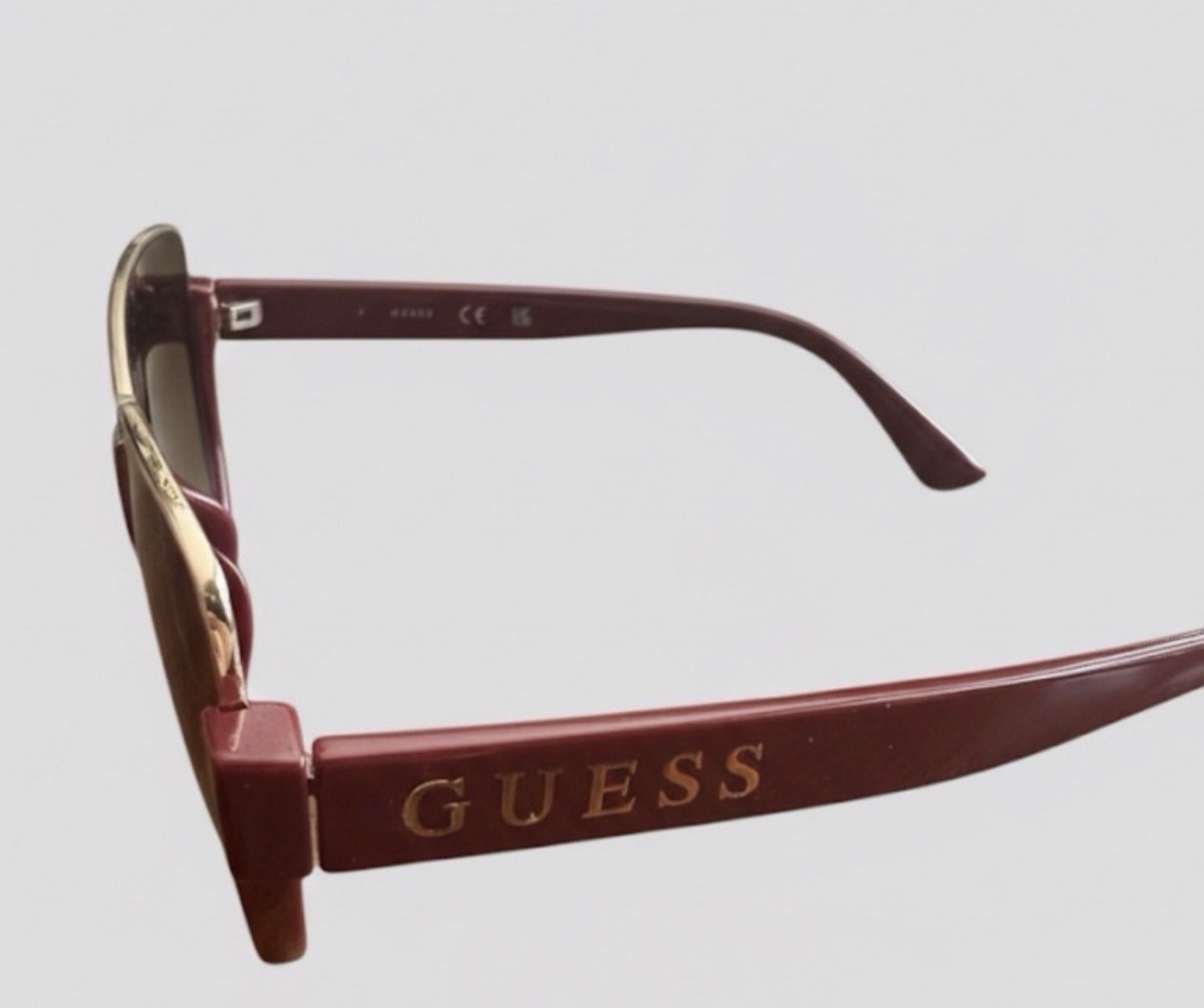 GUESS Burgundy Oversized Shield Sunglasses Women Gradient  display picture 2