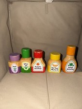 Melissa  Doug Condiment Dressing Oil Mustard Jam Ketchup Play Food Wood Magnets